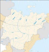 Map of Russia with rivers