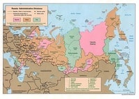 Map of Russia with political administrative divisions