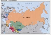 Map of Russia simple with the capital Moscow