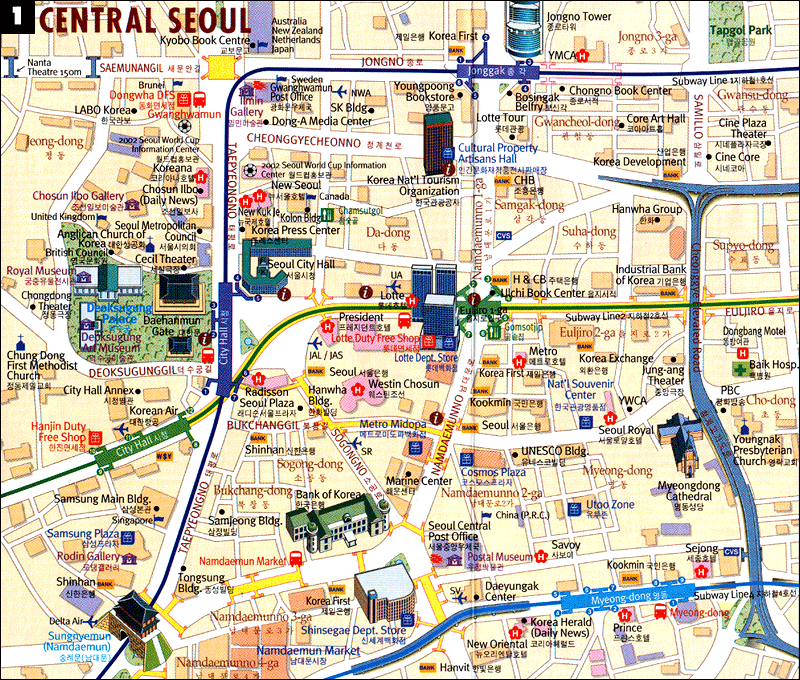 Mappi : Map of cities : Seoul with subway, airports, hotels