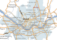 Map of Seoul and surrounding areas