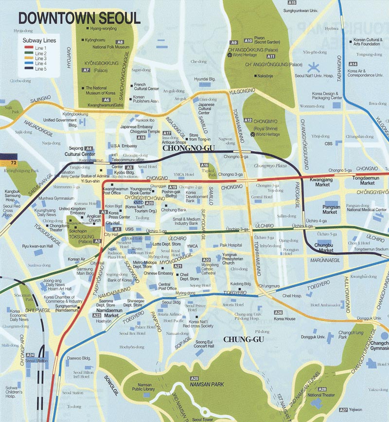 Map of roads in Seoul.