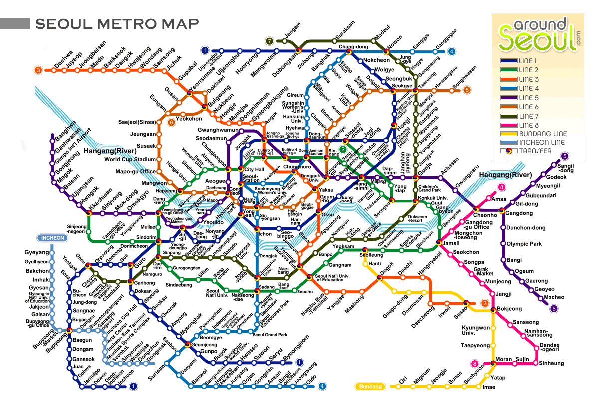 Subway map of Seoul.