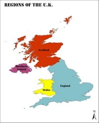 map United Kingdom countries and regions