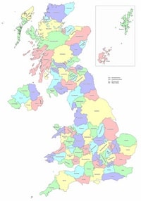United Kingdom map counties