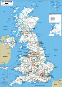 map United Kingdom road map