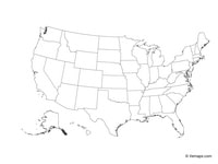 United States blank map
