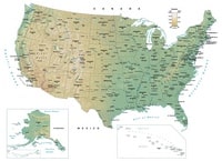 United States map cities terrain elevation