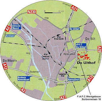 Map of train stations in Utrecht.