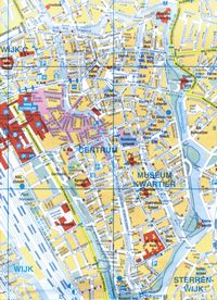 Detailed map of the center of Utrecht with street names