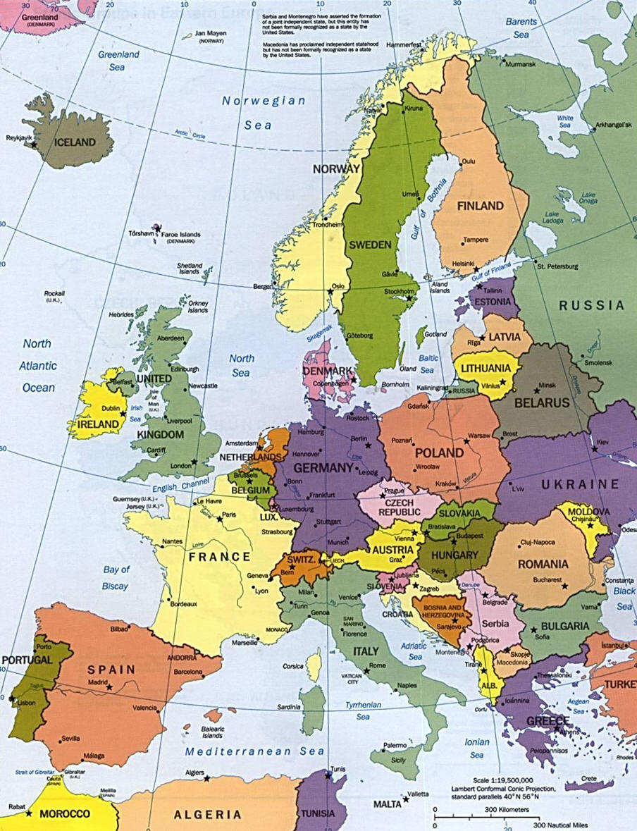 Wwwmappinet Maps Of Continent Europe